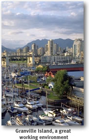 View of city from Granville Island